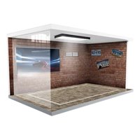 Bothyi - Vitrina Fundida A Presión Para Garaje, Protección Para Diseño De Coche Fundido A Presión, Ladrillos Rojos, Coleccionista, 1/18