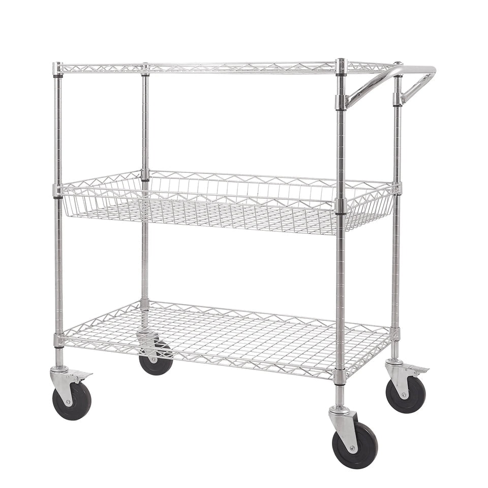 Topmarket - Carro Cromado De 3 Niveles 75x45x89 Cm