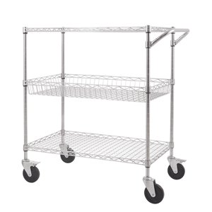 Topmarket - Carro Cromado De 3 Niveles 75X45X89 Cm