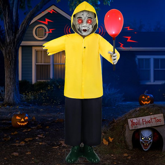 Joya Yeenuo de Halloween Animatronic Boy, 122 cm, con sensor