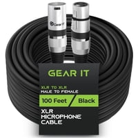 Cables Xlr Gearit Para Micrófono Macho A Hembra, 3 Pines, 30 M, Color Negro