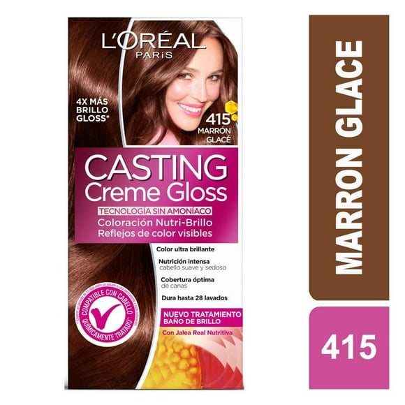 Coloración Cabello sin Amoníaco Marrón Glace 415, 1 Un