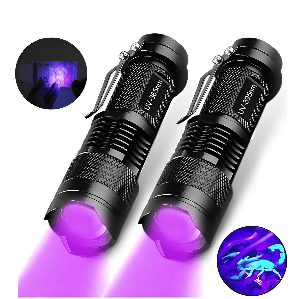 Genérico - X2 Linterna Luz Ultravioleta Linternas Recargables Linterna