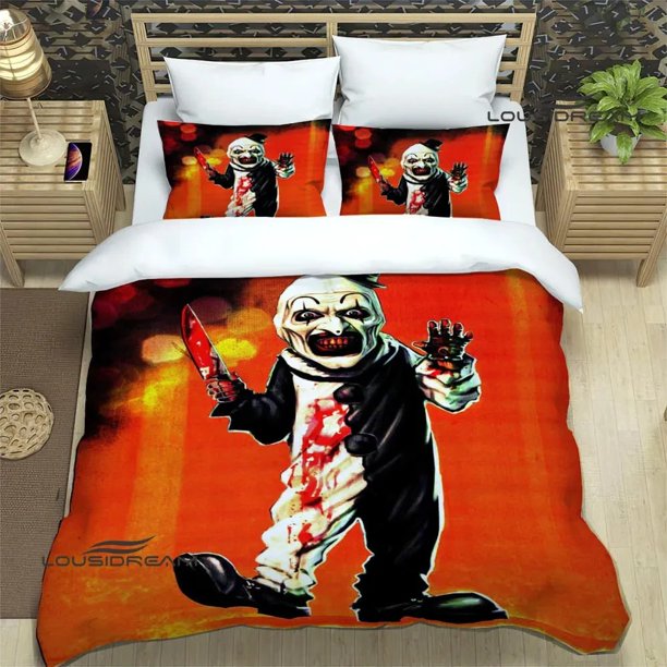 Terrifier horror printed Bedding Sets exquisite bed supplies set duvet cover bed comforter set bedding set luxury birthday giftBed Sheets