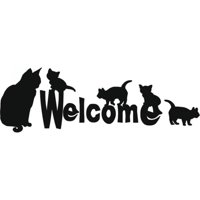 Rienda Libre Graphics - Decomural Welcome Sign House Cats Ws-15792
