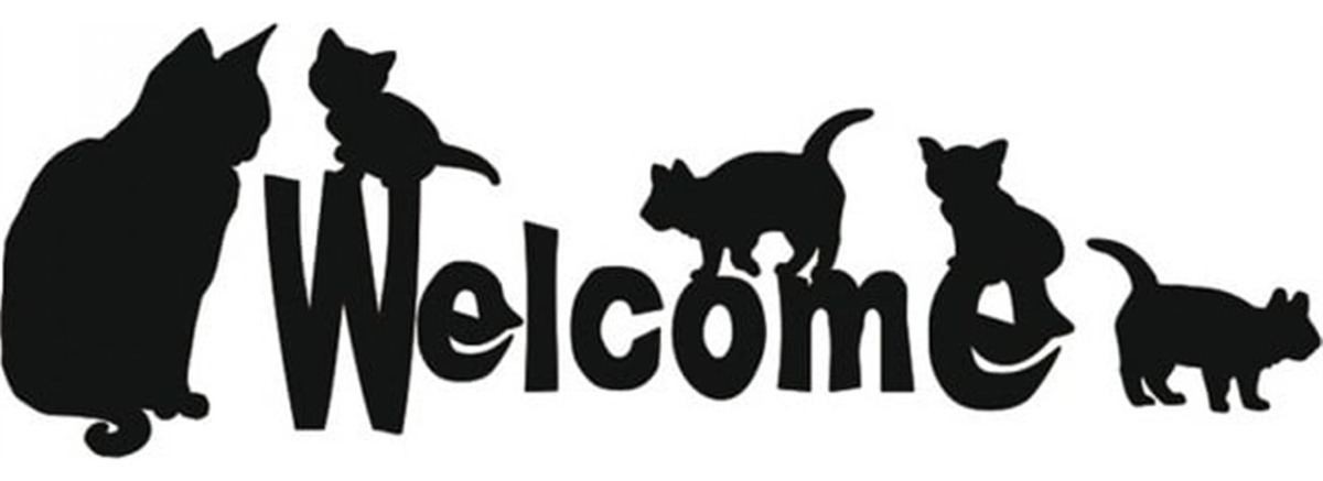 Rienda Libre Graphics - Decomural Welcome Sign House Cats Ws-15792
