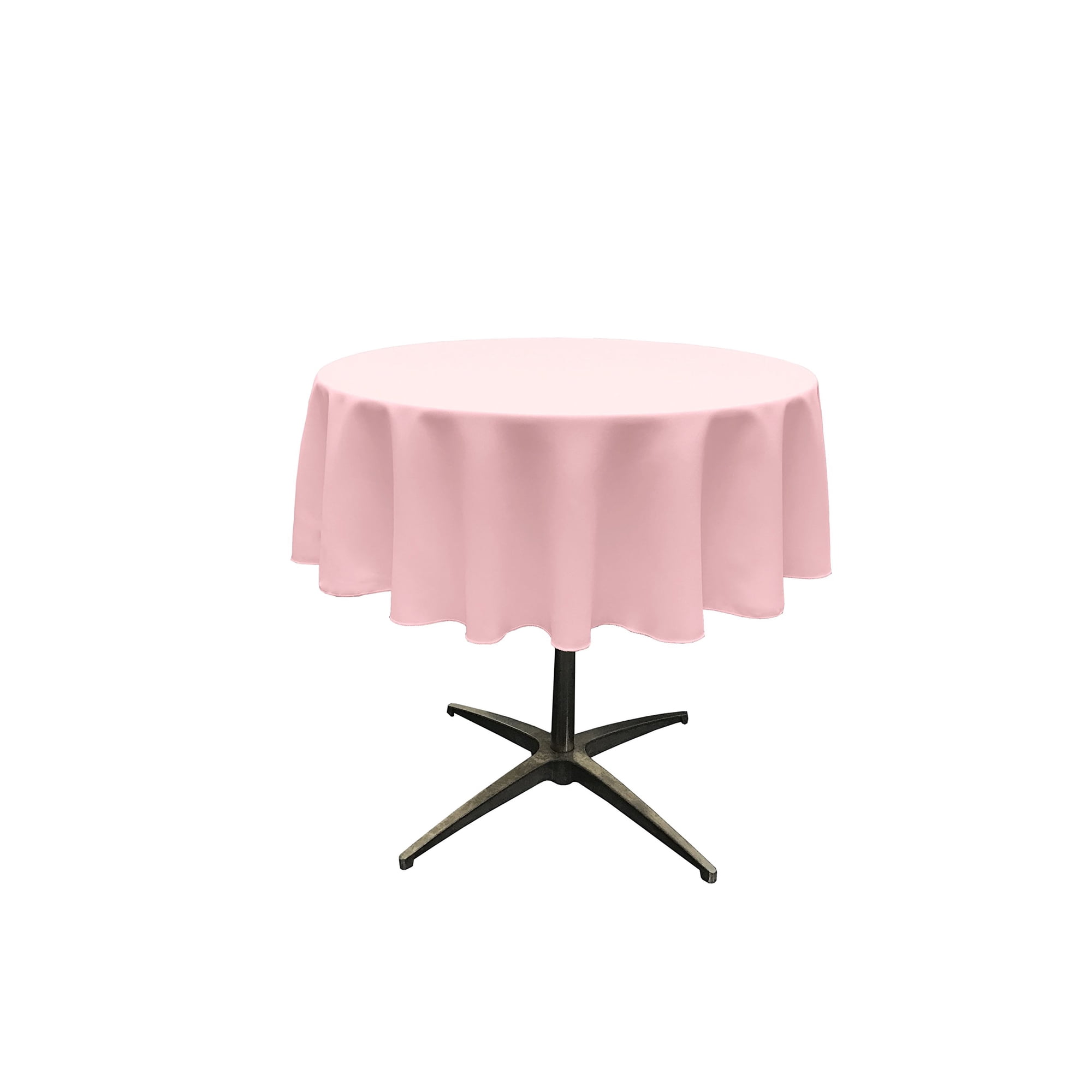 La Linen - Mantel La, Lino, Poliéster, Popelina, Lavable, Redondo, 130 Cm, Rosa