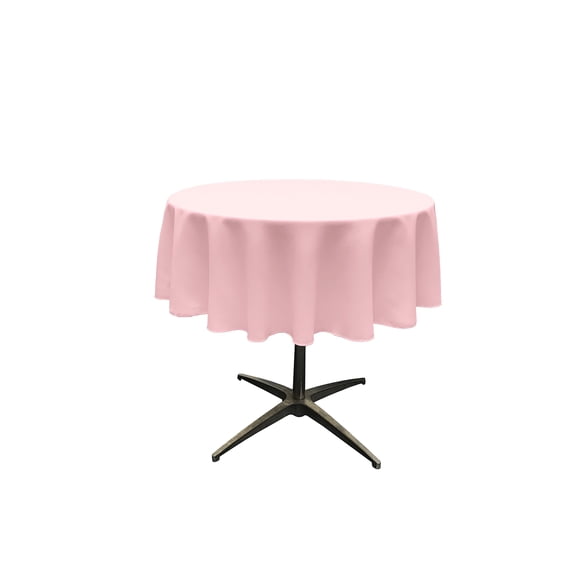 Mantel LA, lino, poliéster, popelina, lavable, redondo, 130 cm, rosa