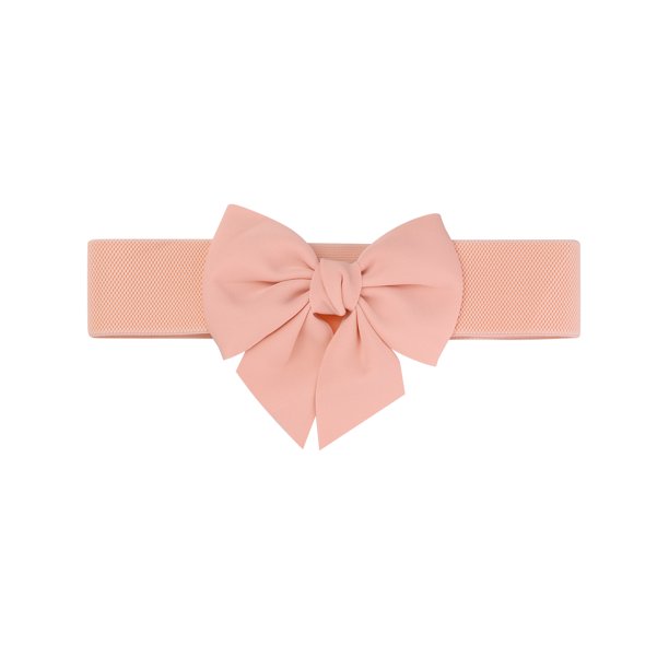 INSPIRE CHIC Cinturón elástico ancho para mujer de talla grande con decoración de lazo en la cintura, cinturones versátiles de moda 26.0-33.5" Rosa