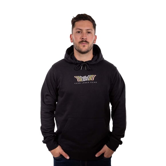 Poleron Hombre Hoodie Echo Negro Hang Loose