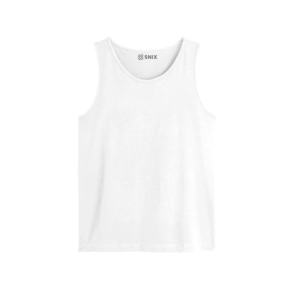 Camiseta Rib Infantil Sin Manga Snix Blanca Talla 14