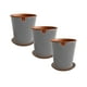 thumbnail image 1 of Set de 3 Macetas Zaia 20 cm Gris Matte y sus platos, 1 of 3