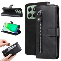 Gangxun - Funda Con Cremallera Para Honor X6C 4G, Carcasa Cartera De Cuero Pu Con Soporte Y Tarjetero
