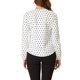 thumbnail image 3 of INSPIRE CHIC Blusa de Manga Larga con Cuello Volante para Mujer de Regreso a Clases Día de San Valentín L Blanco Negro-Puntos, 3 of 8