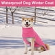 thumbnail image 2 of Abrigo de invierno - impermeable y a prueba de viento para perros pequeños a grandes - Abrigo de tiempo frío con cuello de tortuga reflectante incorporado y arnés ajustable rosa S, 2 of 3