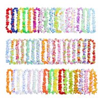 Magideal - Collar De Flores Tropicales Con Leis Hawaianos Para Hombres Y Mujeres, Collares De Flores Artificiales Para Fiestas Temáticas De Hawái, Graduación Y B 50 Pcs