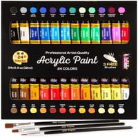 Set De Pintura Acrílica Kolor Kingdom 24 Colores Con 3 Pinceles De 12 Ml