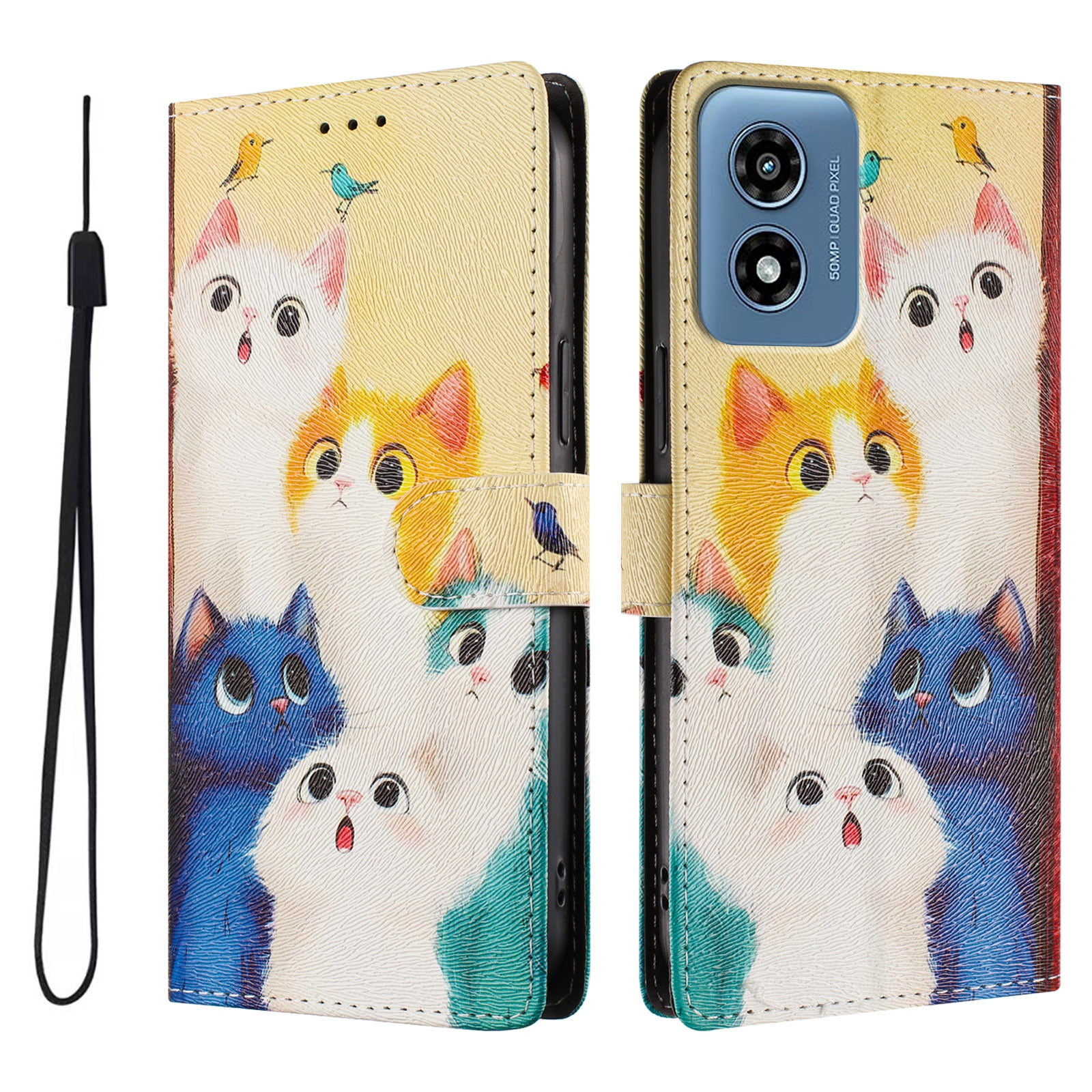 Foxdock Funda Tipo Cartera Para Motorola Moto G Play 4g 2024 Con Soporte Y Correa – Diseño De Patrones Lindos