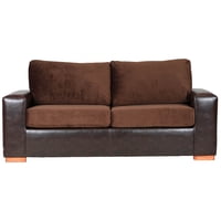 Muebles América - Sofá Infinity 3 Cuerpos Pu Café/Felpa Café