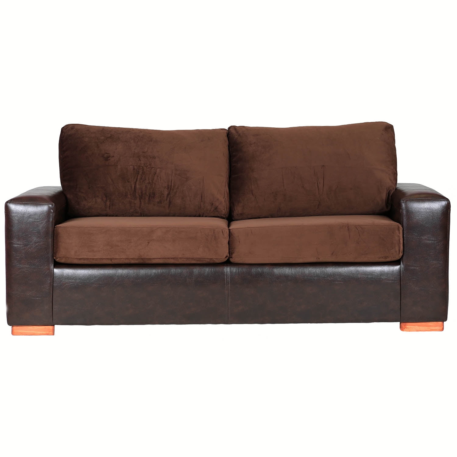 Muebles América - Sofá Infinity 3 Cuerpos Pu Café/felpa Café