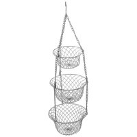 Bothyi - Cesta De Frutas Y Verduras De 3 Niveles Colgador De Frutas Soporte De Almacenamiento Organizador De Cocina Plata