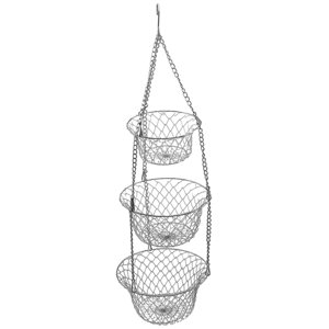 Bothyi - Cesta De Frutas Y Verduras De 3 Niveles Colgador De Frutas Soporte De Almacenamiento Organizador De Cocina Plata