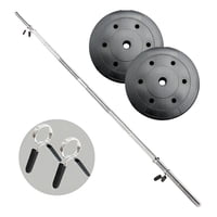 Linea Sport - Barra Preolímpica 120 Cm Cromada Con 20 Kg En Discos Pvc