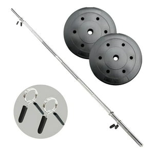 Linea Sport - Barra Preolímpica 120 Cm Cromada Con 20 Kg En Discos Pvc