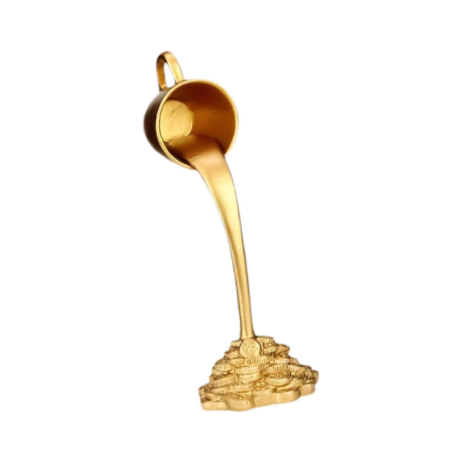 Bothyi - Taza De Café Flotante, Escultura En Forma De Taza, Para Cafetería, Oficina, Vertiendo, Derramando, Moneda, Figura Dorada