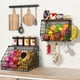 thumbnail image 5 of Frutero, cesta de frutas para encimera de cocina, cesta colgante apilable de pared, cesta de alambre con tapa de madera y ganchos para colgar plátanos, cesta para cebollas, almacenamiento de frutas y, 5 of 5