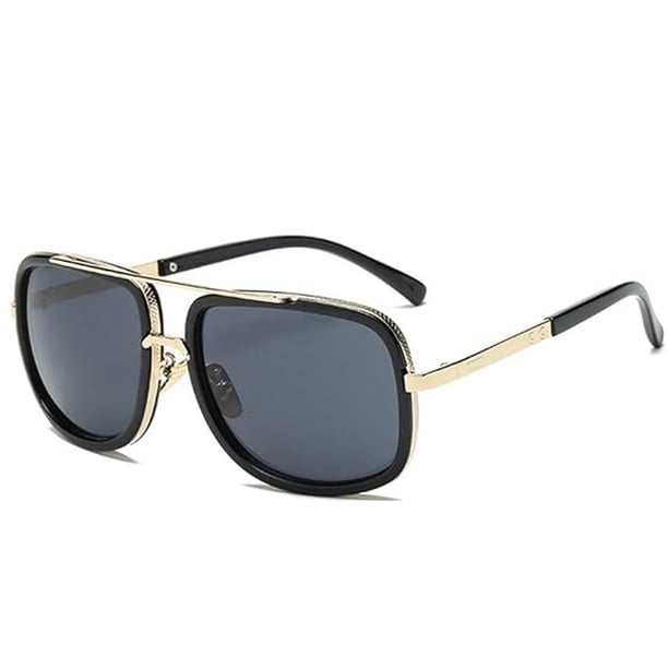 Gafas de sol de moda europeas y americanas con el mismo estilo, montura de metal, doble haz, personalidad, montura grande, gafas de sol vintage