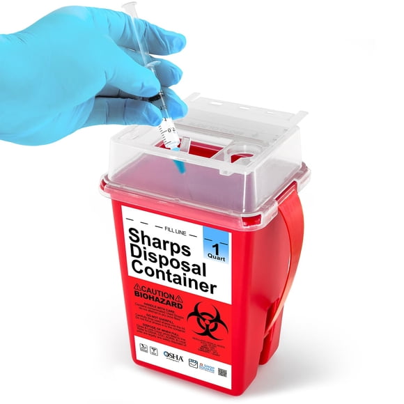 Sharps Containers Shop Square, 1 cuarto de galón, para desechar agujas en el hogar