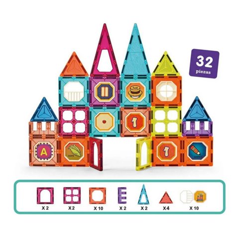 Total E-Commerce - Juguete Bloques Magneticos 32Pzs De Construccion Infantil