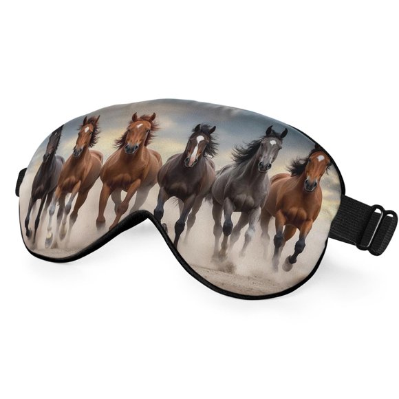 Antifaz NOHSHE 21 cm con cubierta de seda suave y estampado de caballos