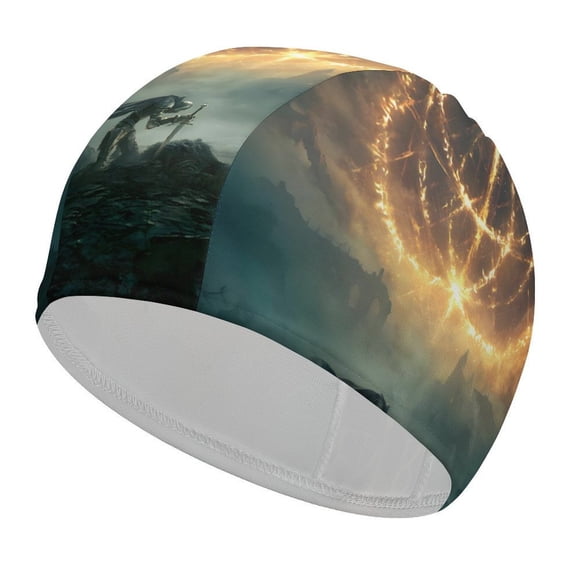 Elden Ring Gorro de Natación de Licra, Gorro de Baño de Tela Cómoda, Gorro Elástico Antideslizante para Hombres, Mujeres y Niños