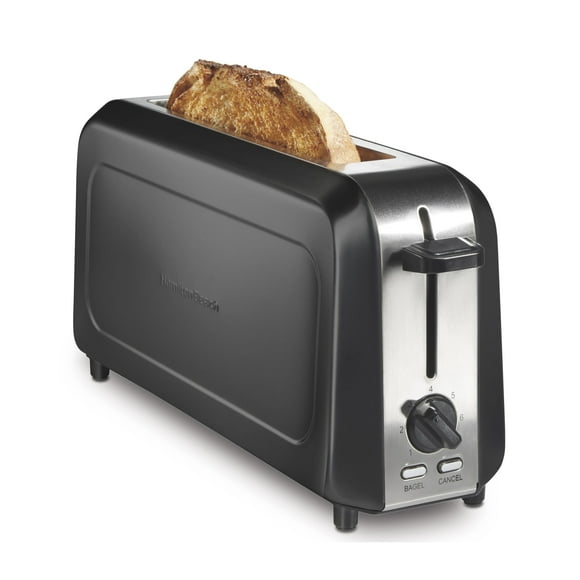 Tostadora Hamilton Beach 22989, extra larga, ranura para 2 rebanadas, negra