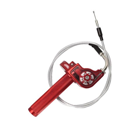 Ioensy - Acelerador De Empuñadura De Acelerador Aleación De Aluminio Para Motocicleta Fácil De Instalar Rojo