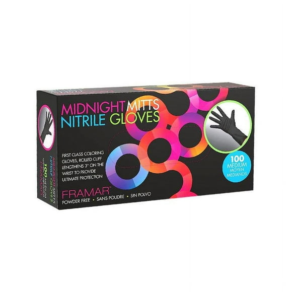 Caja Guantes Negro Nitrillo M 100Uds