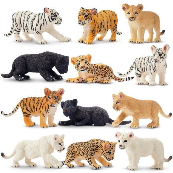 Set de juguetes con figuras de animales Toymany Safari 12 para niños pequeños