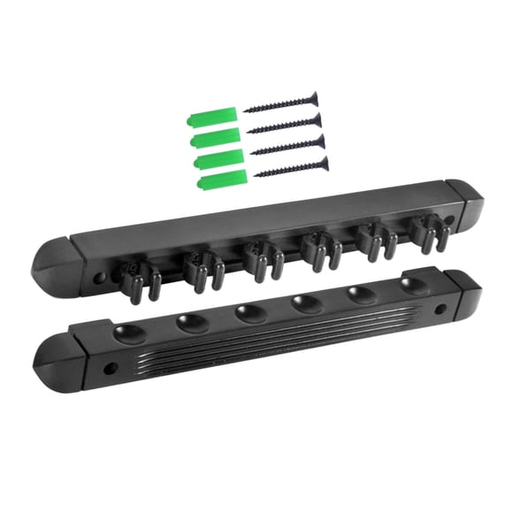 6 Pool Billiard Pool Cue Rack Hanging Cue Clips Stand Barras de almacenamiento de madera Organizador Pool Holder para sala de juegos, jugadores