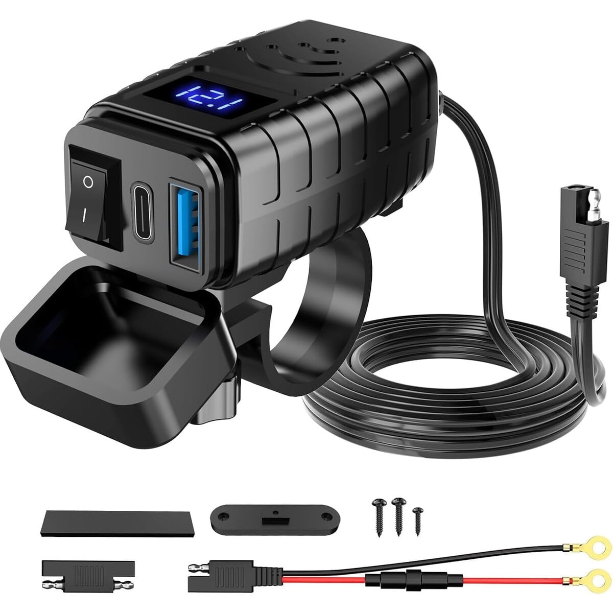 Cargador Usb Moto Haoquoou Doble Puerto Pd Qc3.0 Voltametro
