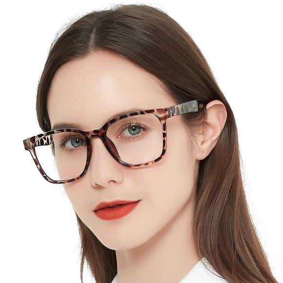 AEZUNI Gafas de Lectura Cuadradas Sobredimensionadas para Mujer – Estilo Grande y Tendencia, Dioptrías 1.00‑6.00 (Demi, 5.00)