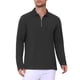 thumbnail image 5 of INSPIRE CHIC Camisas Polo Texturizadas para Hombre de Manga Larga con Cremallera Cuarto para Golf Talla S Negro, 5 of 6