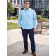 thumbnail image 2 of INSPIRE CHIC Camisa de Hombre Grande y Alta de Manga Larga con Botones Casual 3XL Azul, 2 of 5
