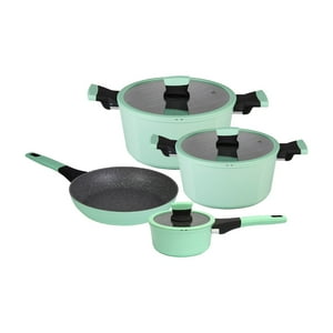 Kitchenware - Bateria De Cocina 7 Piezas Soho Mint Aluminio Forjado