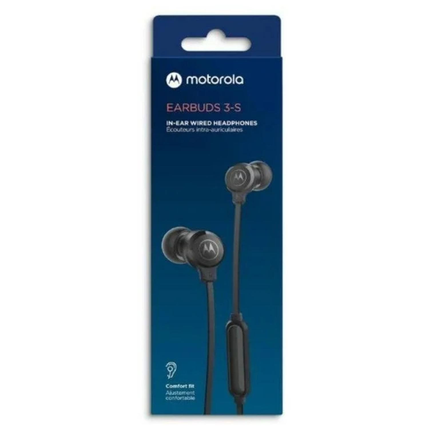 Motorola - Audifonos Alambricos Manos Libres Jack 3.5mm Negro Earbuds3s