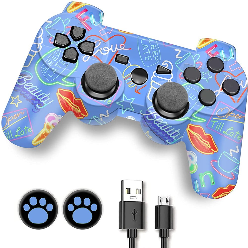 Genérico - Controlador Inalámbrico 2.4g Para Ps3 Con Motor De Doble Vibración, Larga Duración De Batería, Multicolor