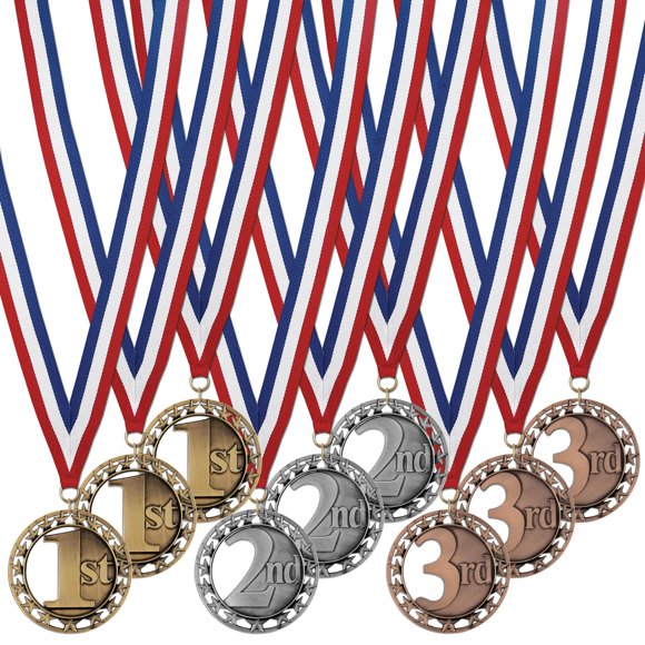Medallas de Premios Hodges 7 cm Pack de 9 Oro, Plata y Bronce