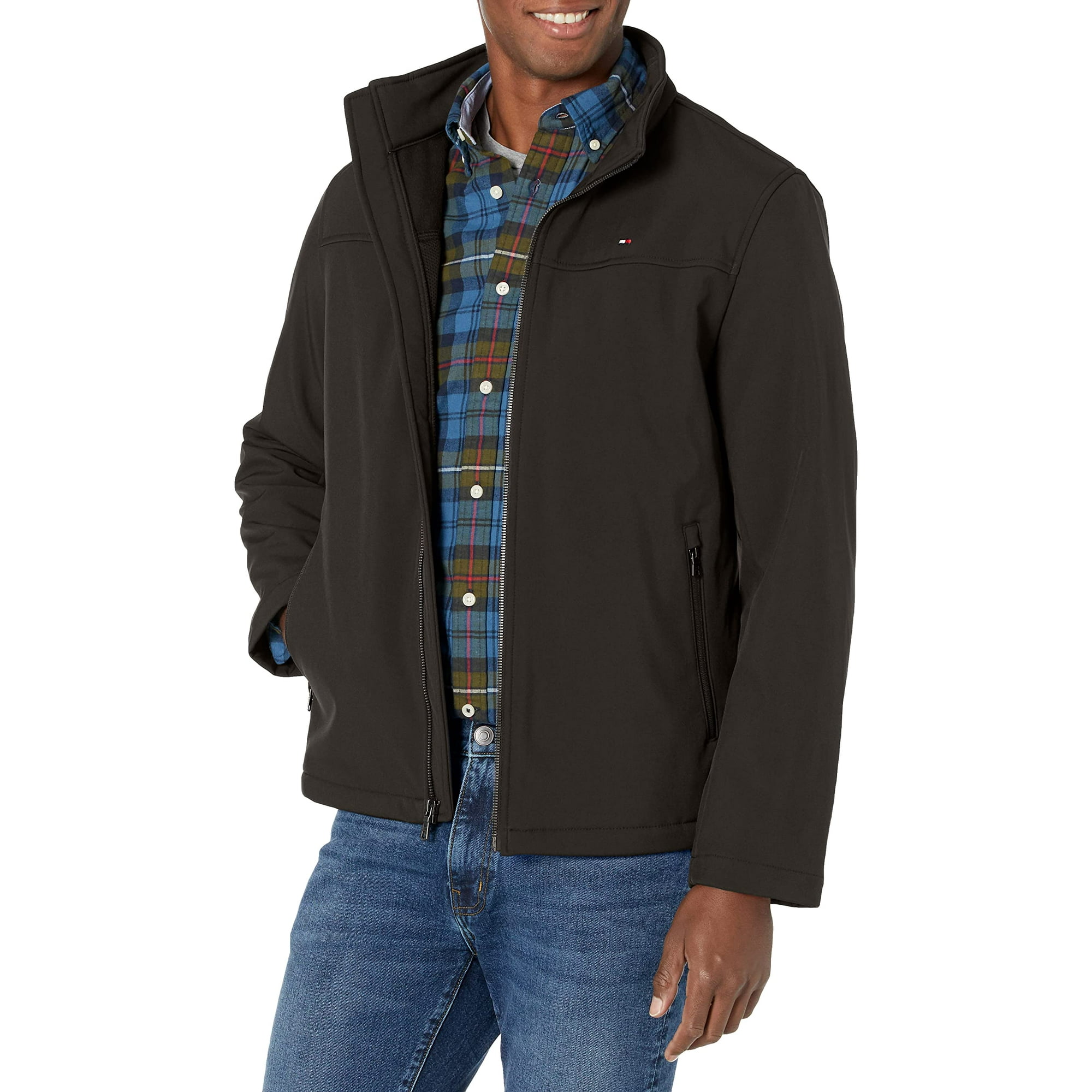 Chaqueta Tommy Hilfiger Classic Soft Shell Para Hombre Negra Xl Tall