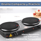 thumbnail image 4 of Cocina Eléctrica 2 Platos 2000w Cocinilla Portátil Negro, 4 of 6